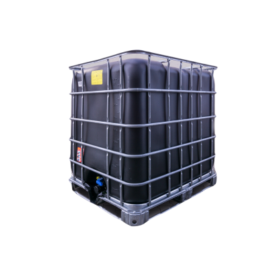 Zbiornik IBC 1000L czarny(UV) paleta plastik/metal ATEST DO WODY PITNEJ